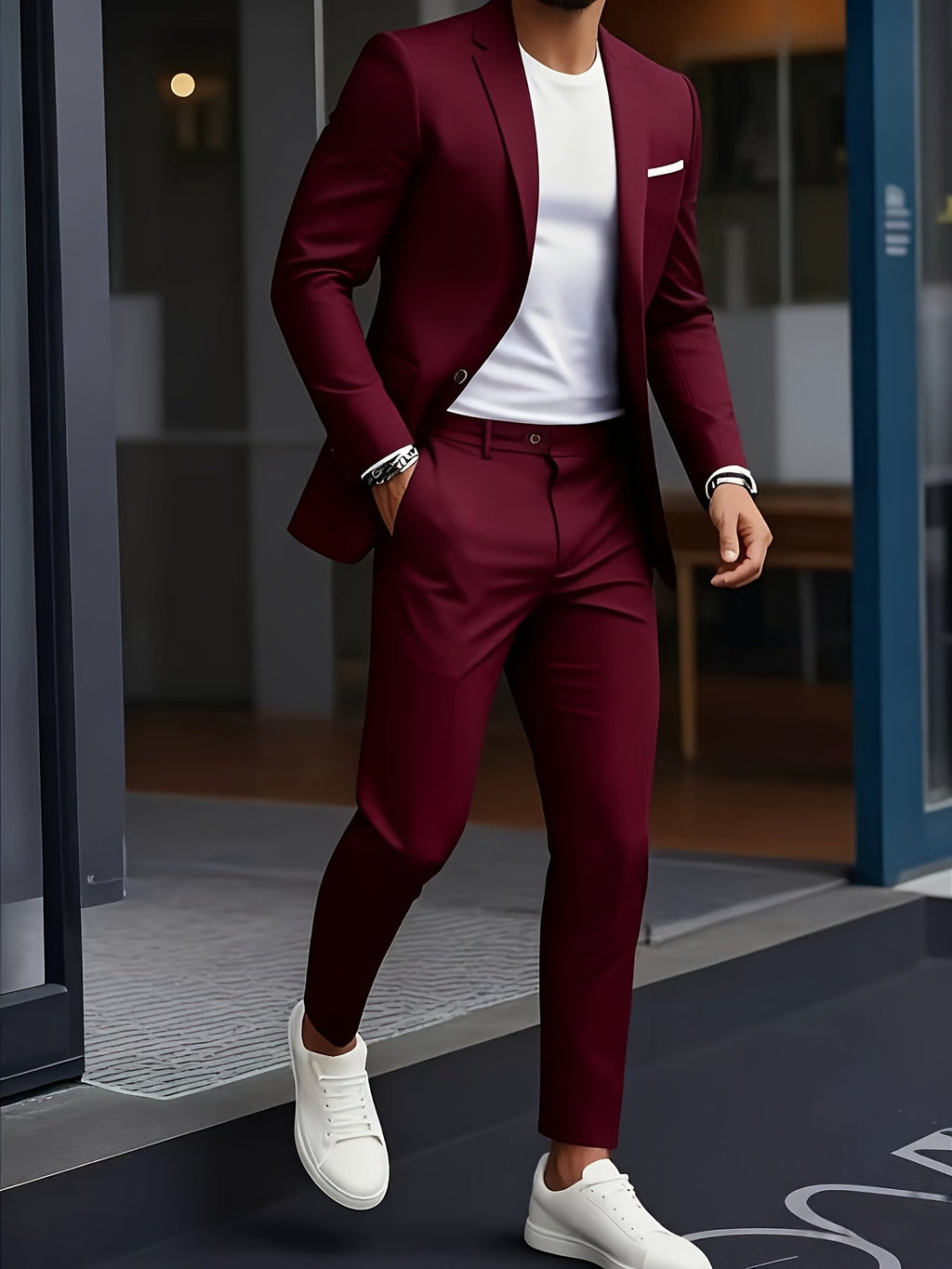 Men's Suit Set 2pcs - Fashion Jacket and Trousers for Weddings   OAXG 