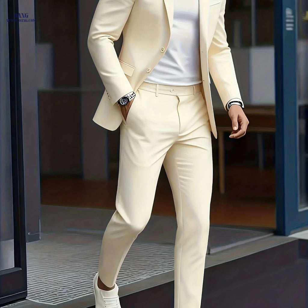 Men's Suit Set 2pcs - Fashion Jacket and Trousers for Weddings   OAXG 