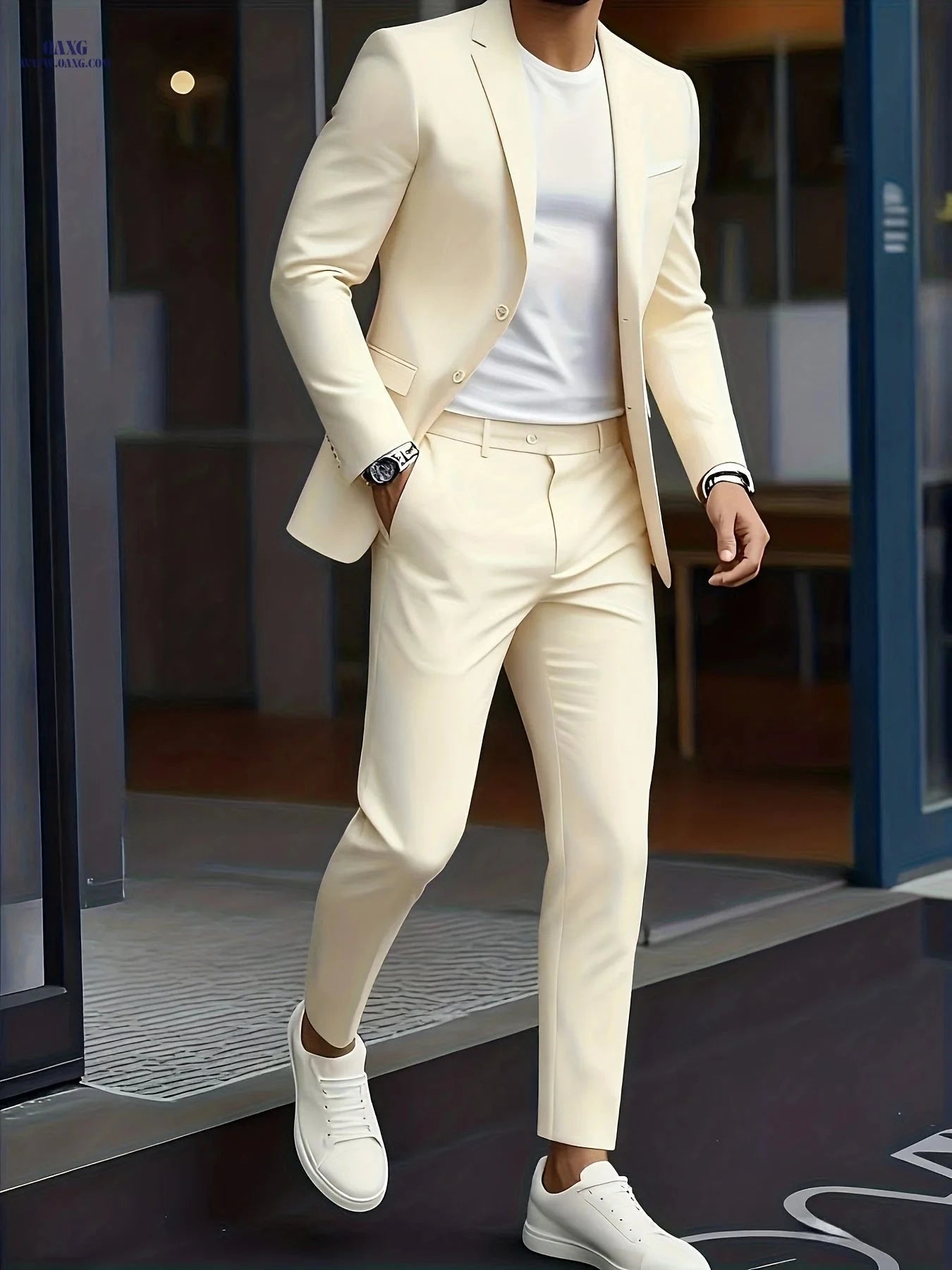 Men's Suit Set 2pcs - Fashion Jacket and Trousers for Weddings   OAXG 