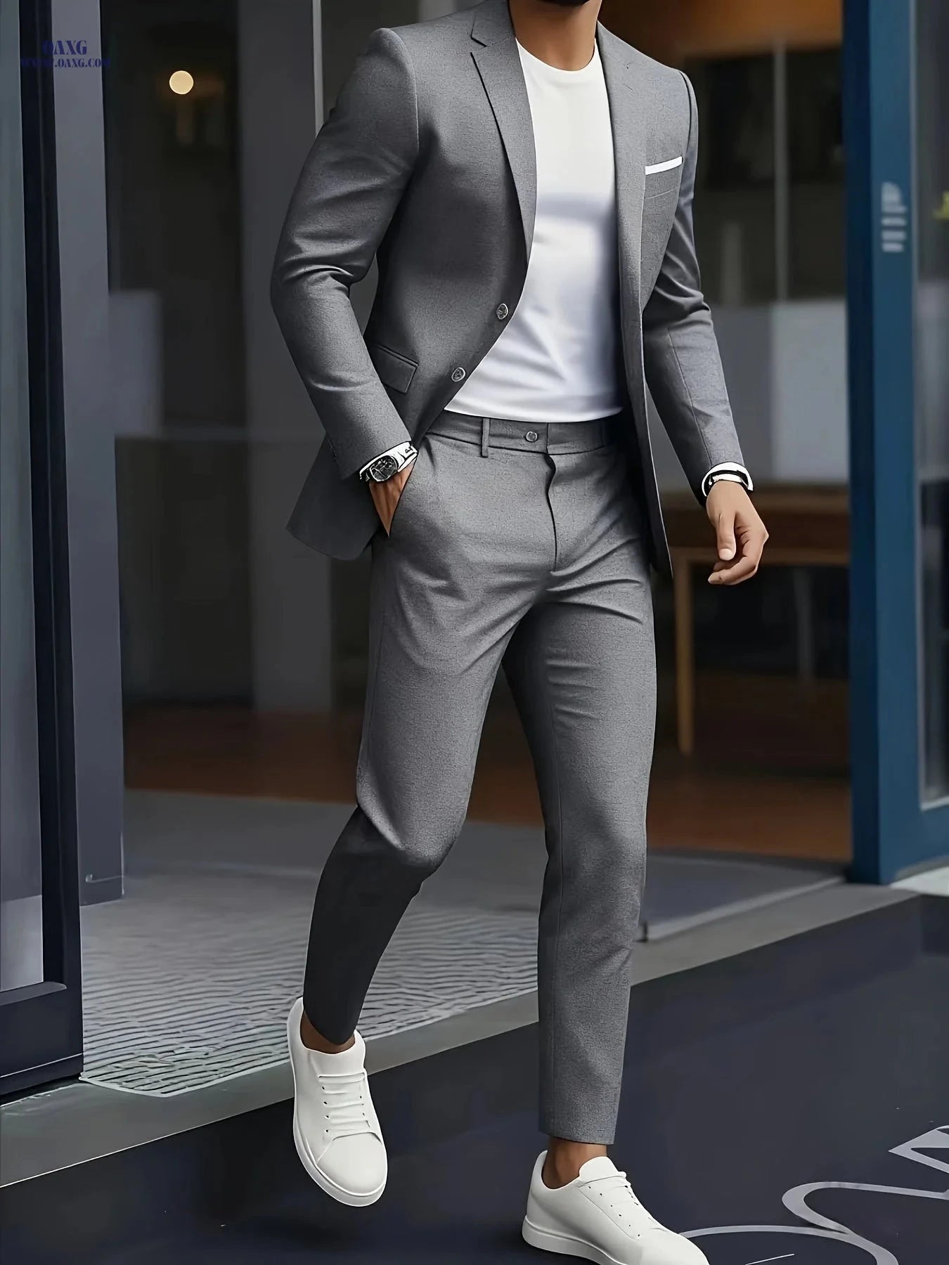 Men's Suit Set 2pcs - Fashion Jacket and Trousers for Weddings   OAXG 