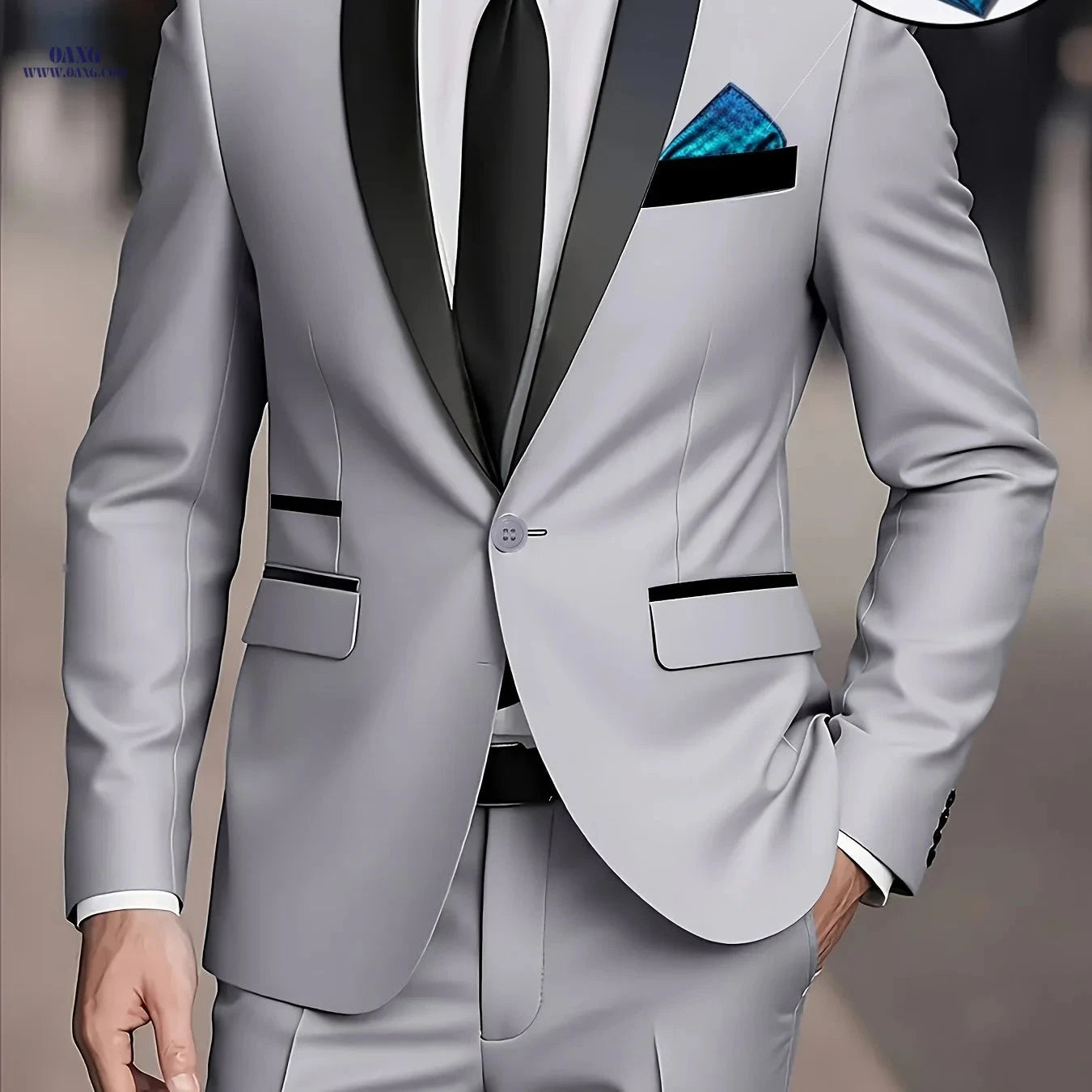 Men's Suit Set - Elegant Jacket & Trousers for Business and Parties   OAXG 