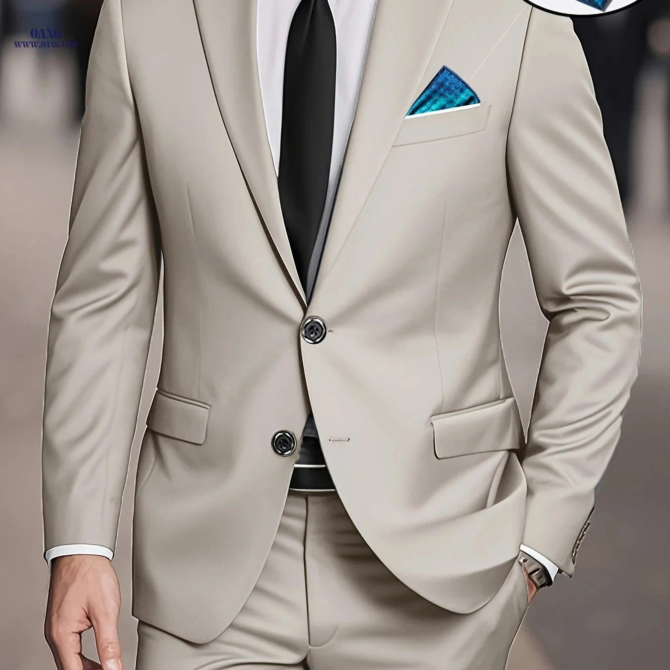 Men's Suit Set - Elegant Jacket & Trousers for Business and Parties   OAXG 