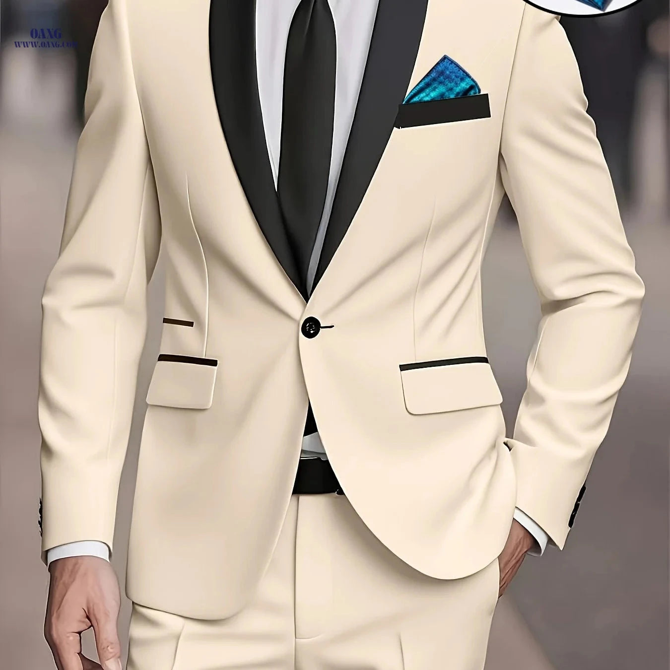 Men's Suit Set - Elegant Jacket & Trousers for Business and Parties   OAXG 
