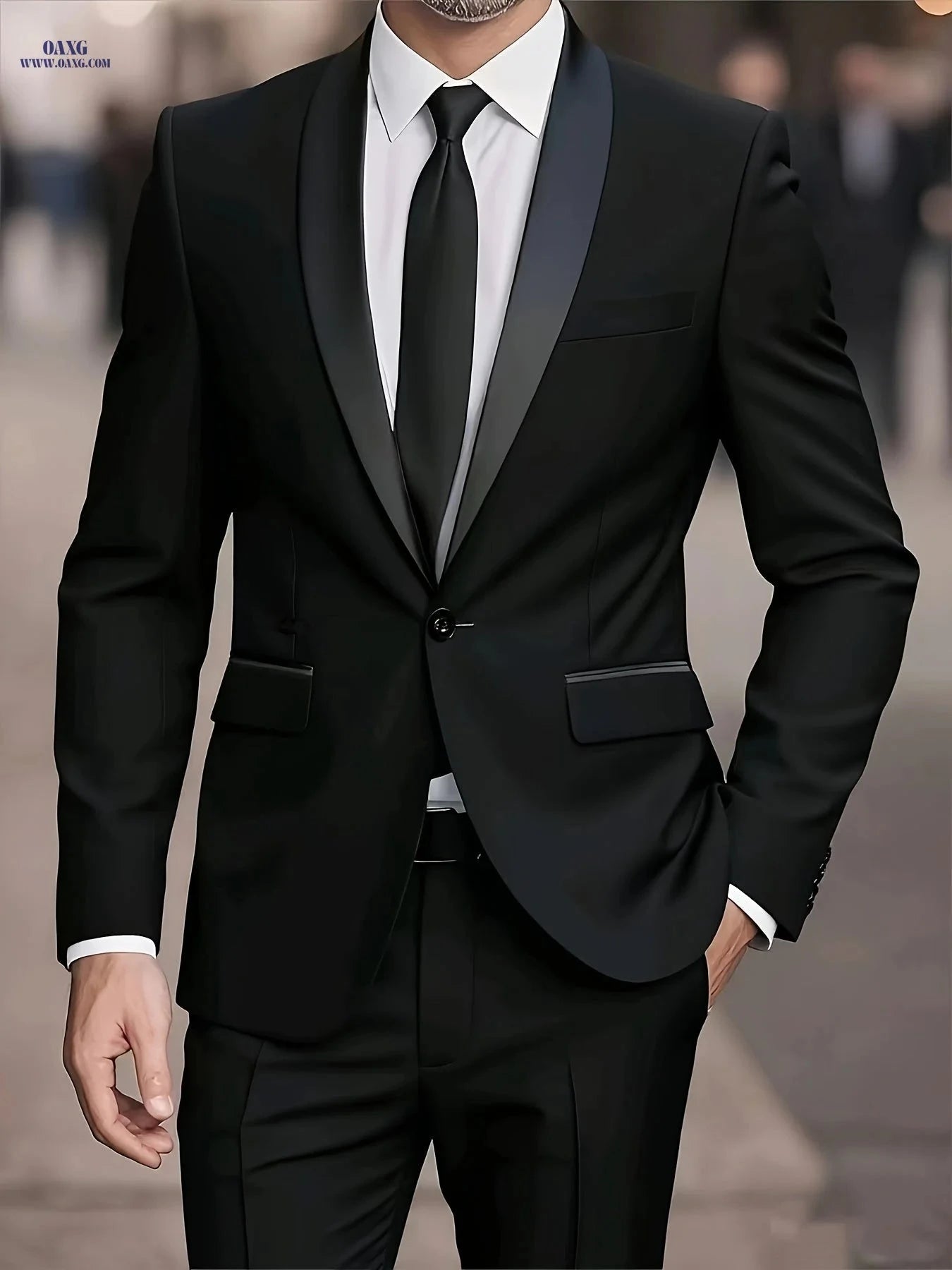 Men's Suit Set - Elegant Jacket & Trousers for Business and Parties   OAXG 
