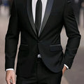 Men's Suit Set - Elegant Jacket & Trousers for Business and Parties   OAXG black-24013 / FR XXS