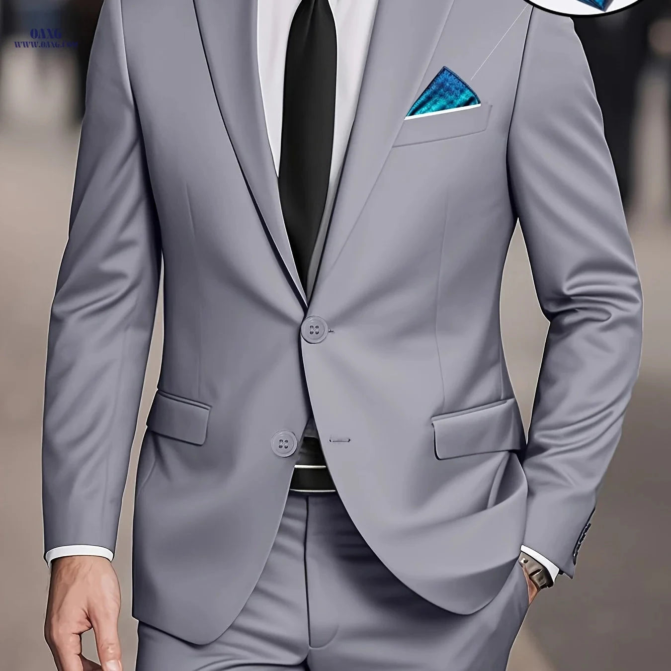 Men's Suit Set - Elegant Jacket & Trousers for Business and Parties   OAXG 