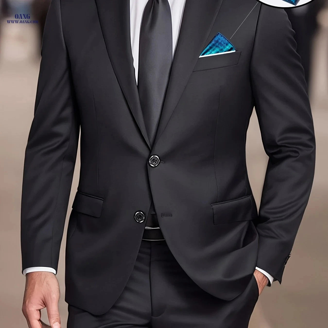 Men's Suit Set - Elegant Jacket & Trousers for Business and Parties   OAXG 