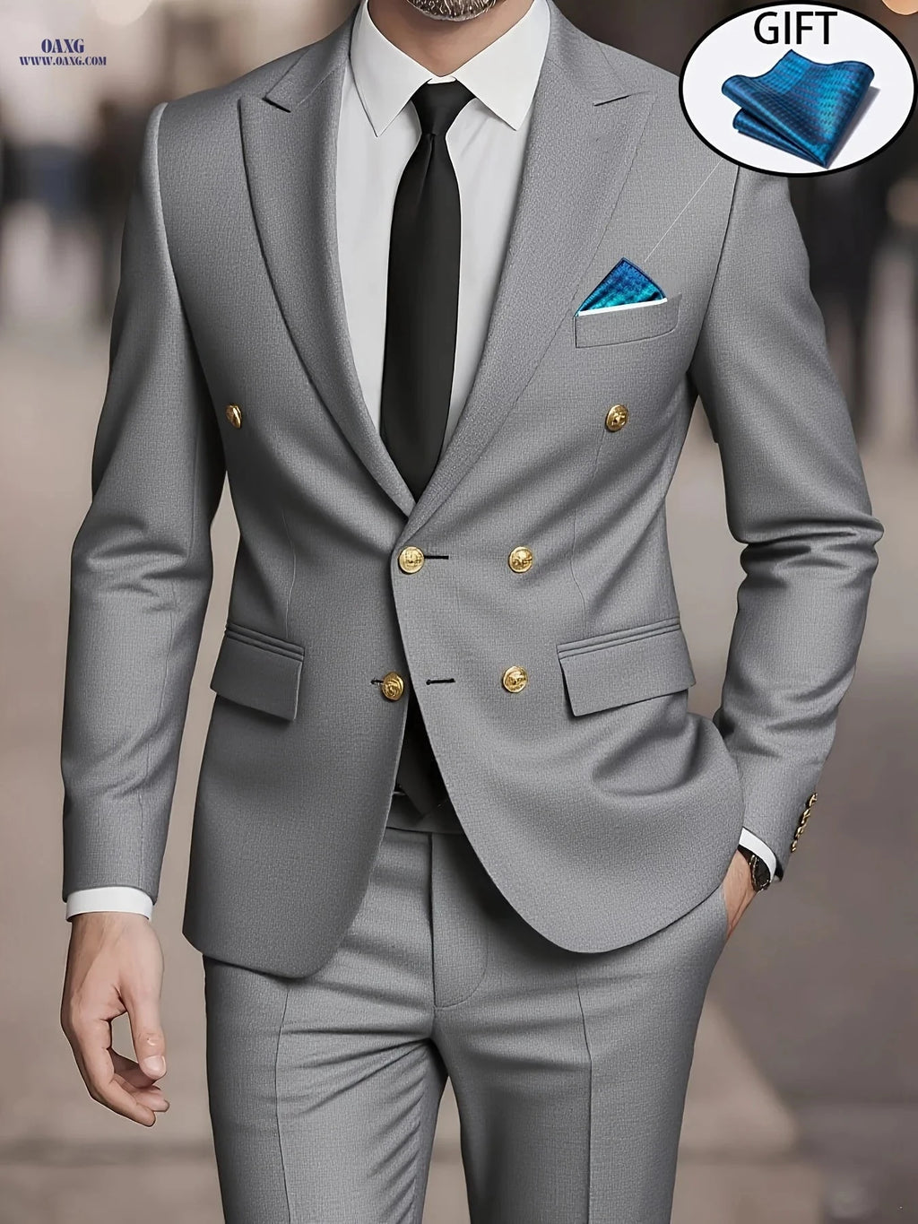 Men's Suit Set - Elegant Jacket & Trousers for Business and Parties   OAXG 