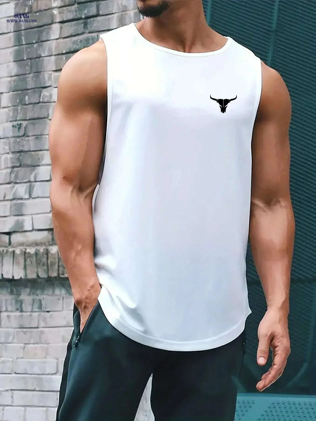 Men's Summer Athletic Tank Top - Breathable, Loose Fit Gym Shirt   OAXG grey / S