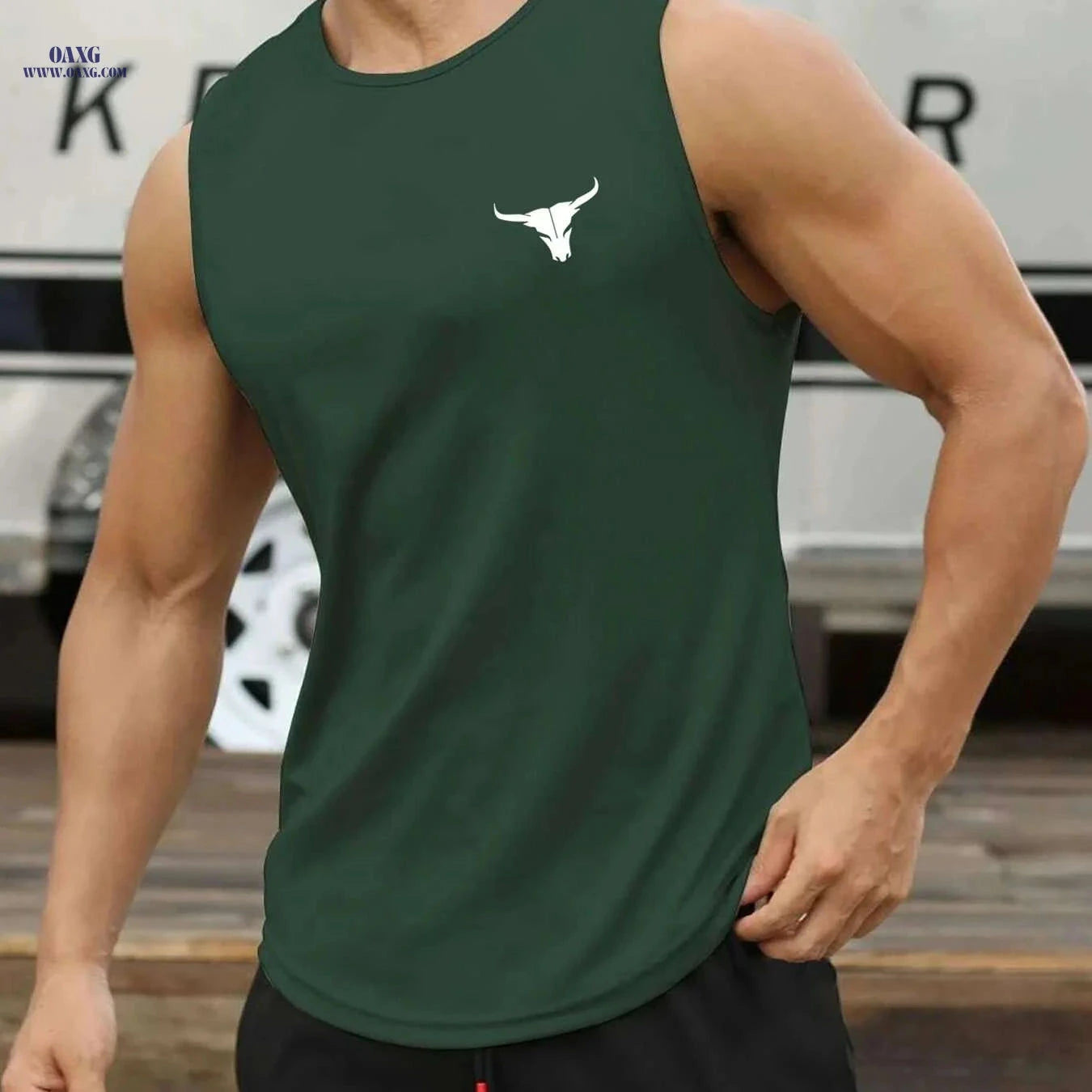 Men's Summer Athletic Tank Top - Breathable, Loose Fit Gym Shirt   OAXG grey / S