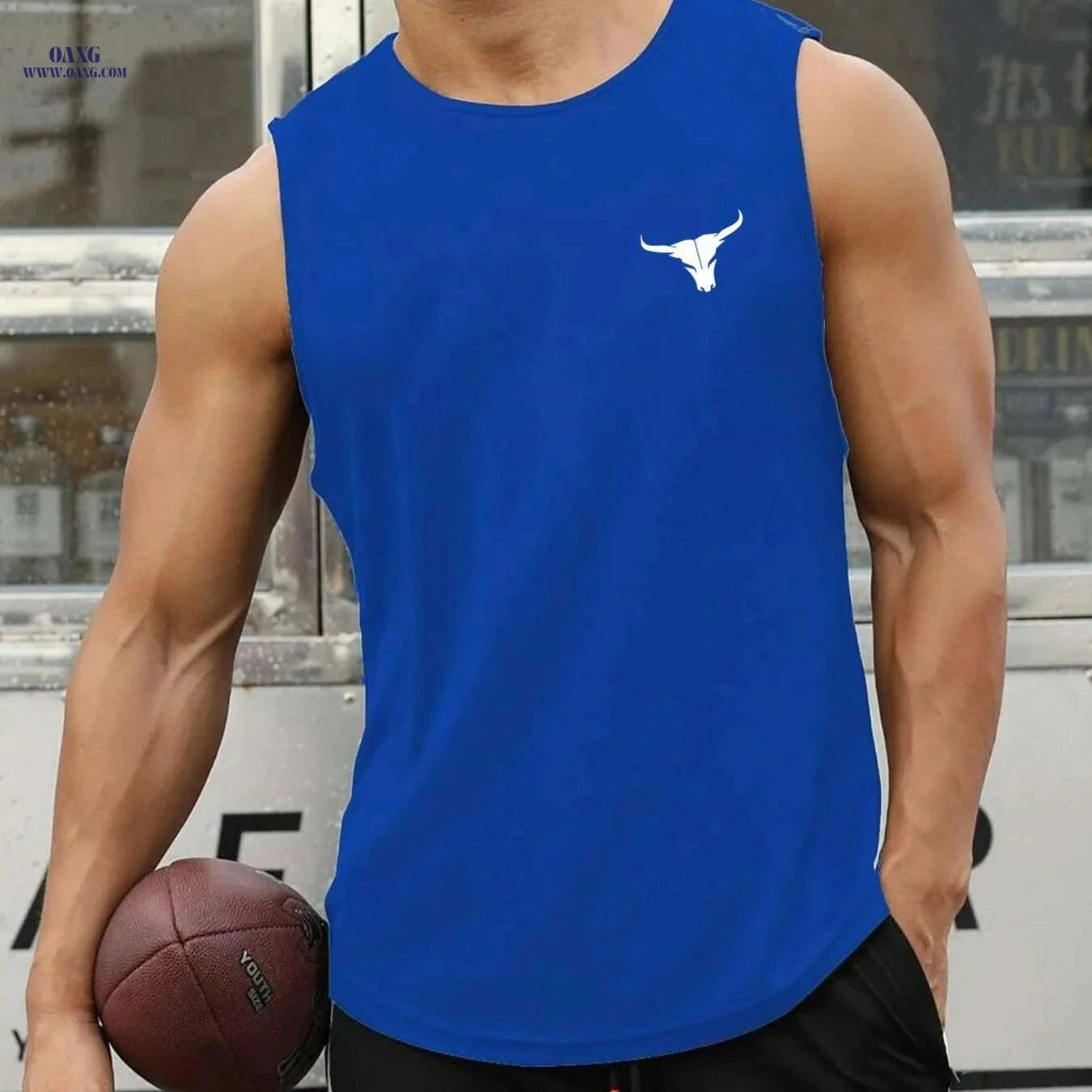 Men's Summer Athletic Tank Top - Breathable, Loose Fit Gym Shirt   OAXG grey / S
