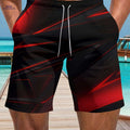 Men's Summer Breathable Shorts - Casual Drawstring, Geometric Print   OAXG 