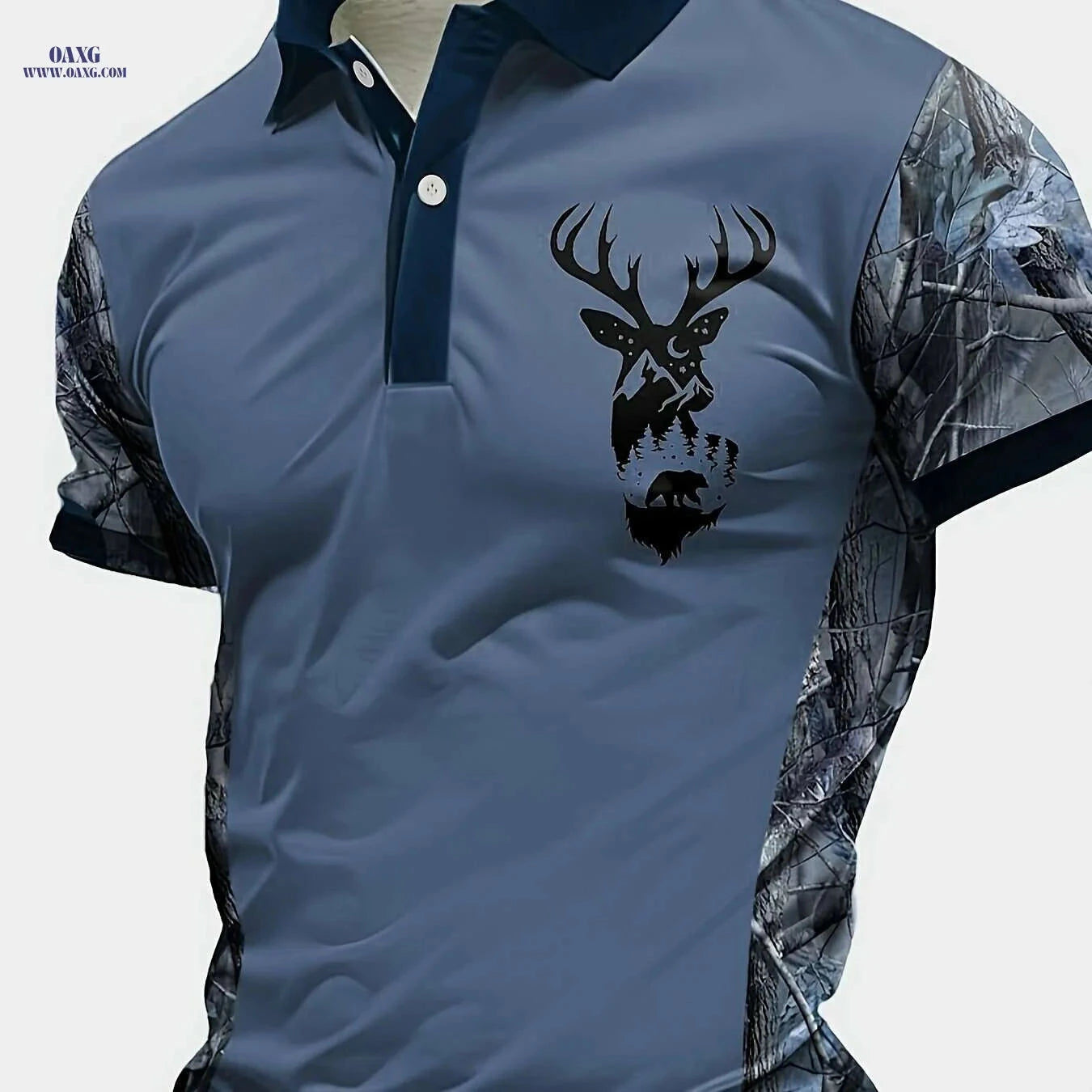 Men's Summer Camo Shirt - Breathable Short Sleeve Casual Top   OAXG Dark Brown / S