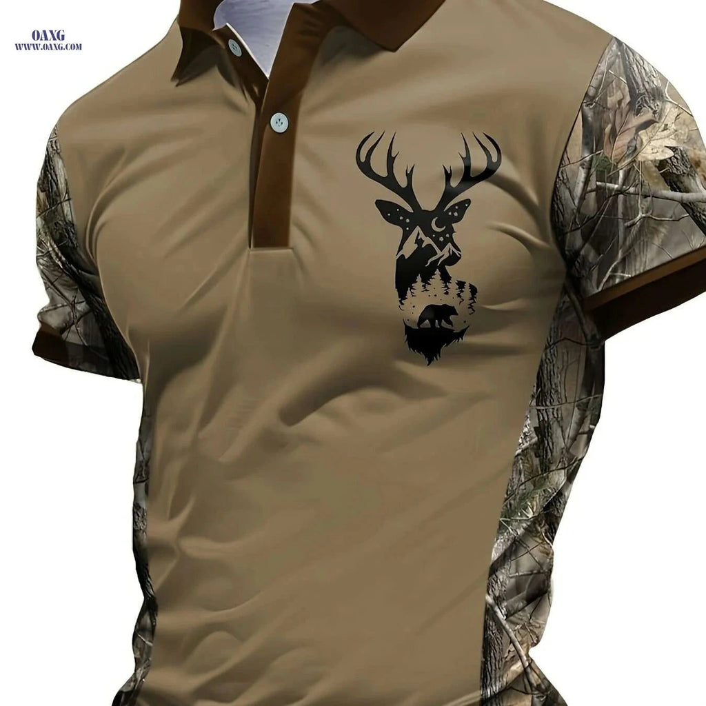 Men's Summer Camo Shirt - Breathable Short Sleeve Casual Top   OAXG 