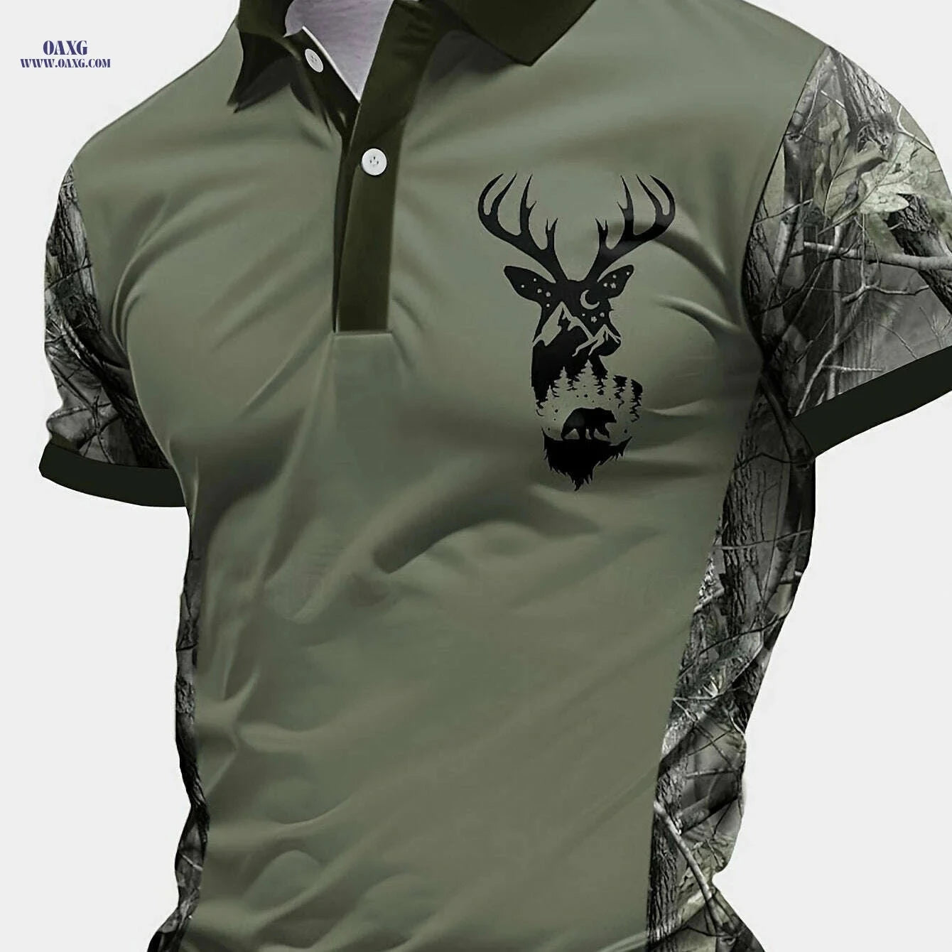 Men's Summer Camo Shirt - Breathable Short Sleeve Casual Top   OAXG 