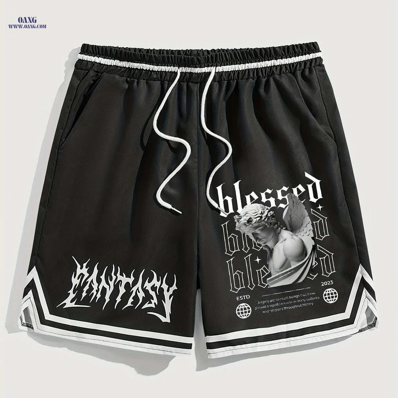 Men's Summer Casual Shorts - Breathable Drawstring Sports Wear   OAXG Black / S
