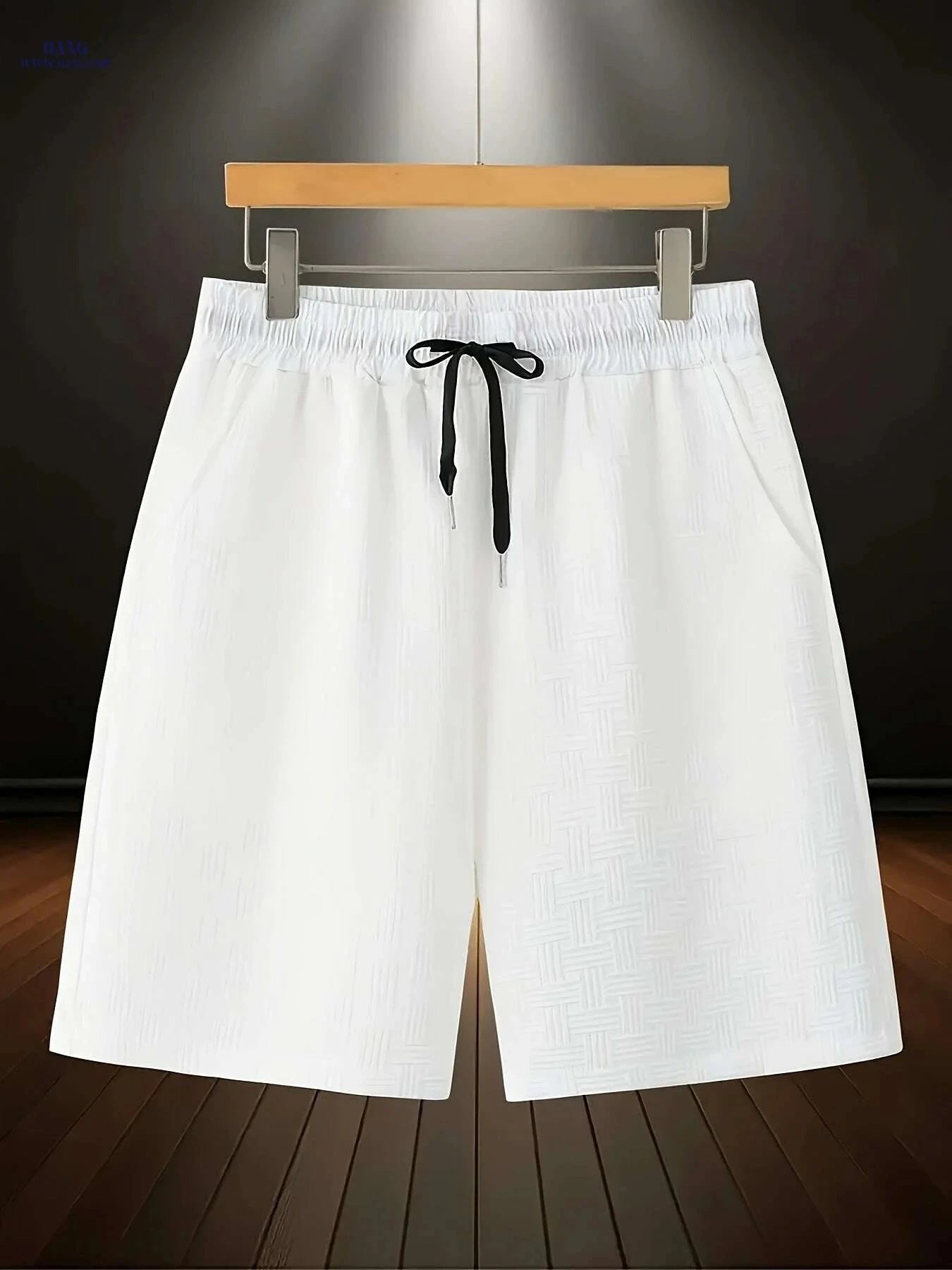 Men's Summer Casual Shorts - Breathable Lightweight & Adjustable Waist   OAXG White / S