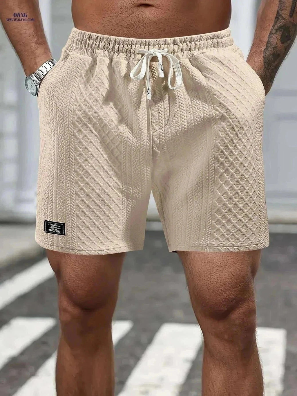 Men's Summer Casual Shorts - Elastic, Breathable with Pockets   OAXG Khaki / S