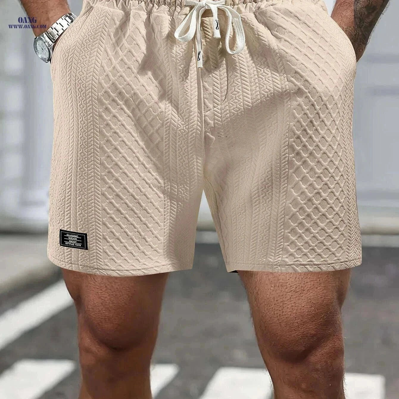 Men's Summer Casual Shorts - Elastic, Breathable with Pockets   OAXG Khaki / S