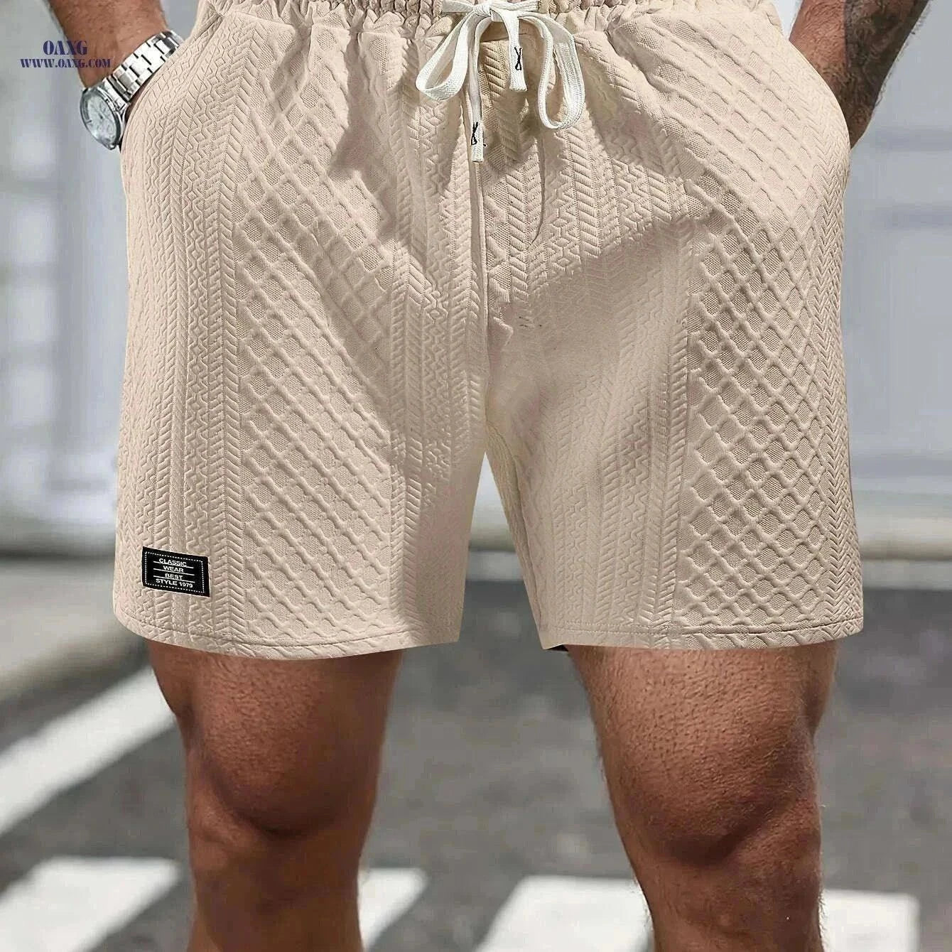 Men's Summer Casual Shorts - Elastic, Breathable with Pockets   OAXG Khaki / S