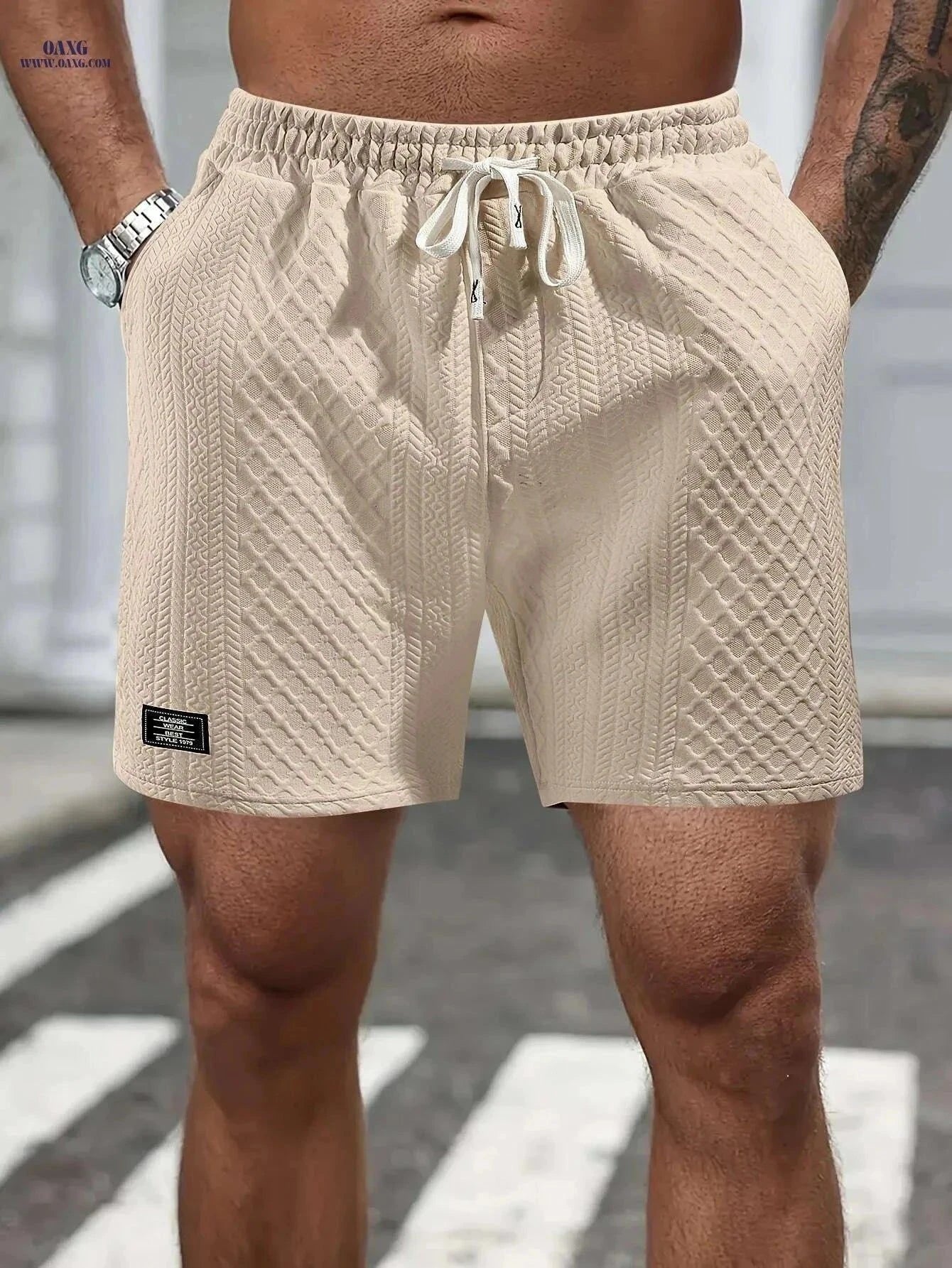 Men's Summer Casual Shorts - Elastic, Breathable with Pockets   OAXG Khaki / S