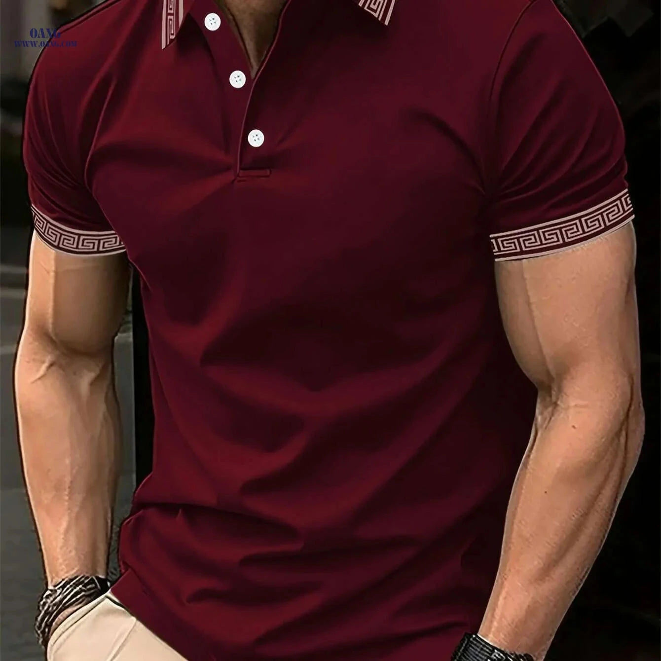 Men's Summer Casual Solid Color Shirt - Short Sleeve, Stylish Design   OAXG Navy Blue / S