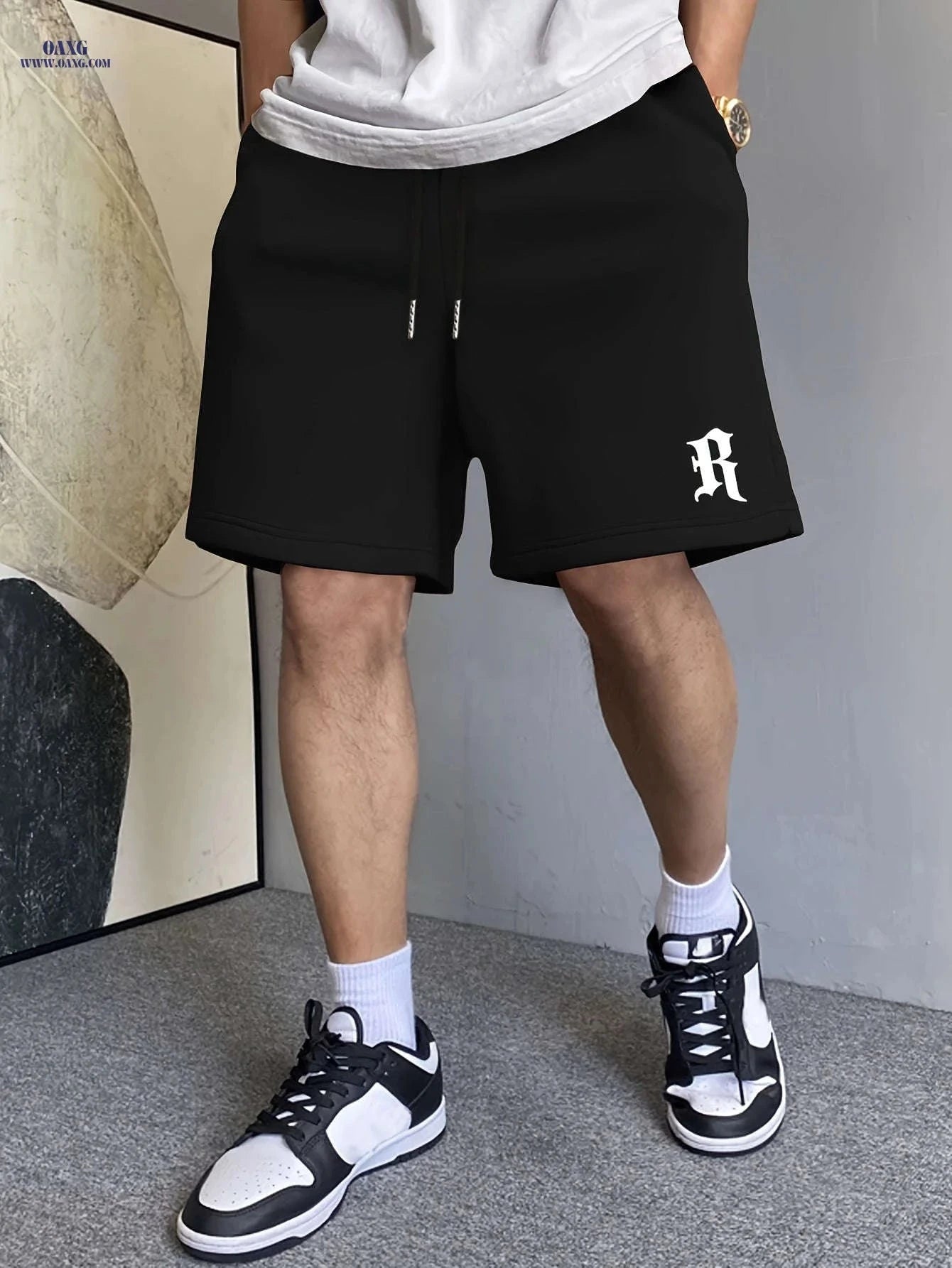 Men’s Summer Casual Sports Shorts - Knitted Five-Point Pants   OAXG Black / FR S