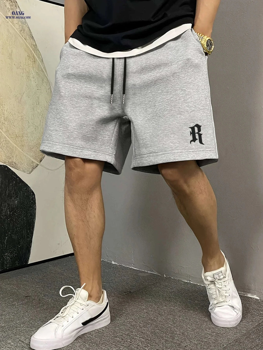 Men’s Summer Casual Sports Shorts - Knitted Five-Point Pants   OAXG Black / FR S