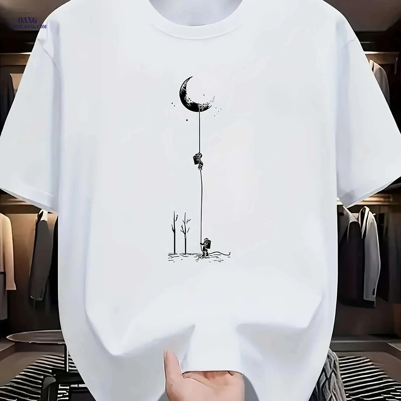 Men's Summer Casual T-Shirt - Breathable Regular Fit Crew Neck   OAXG White / S