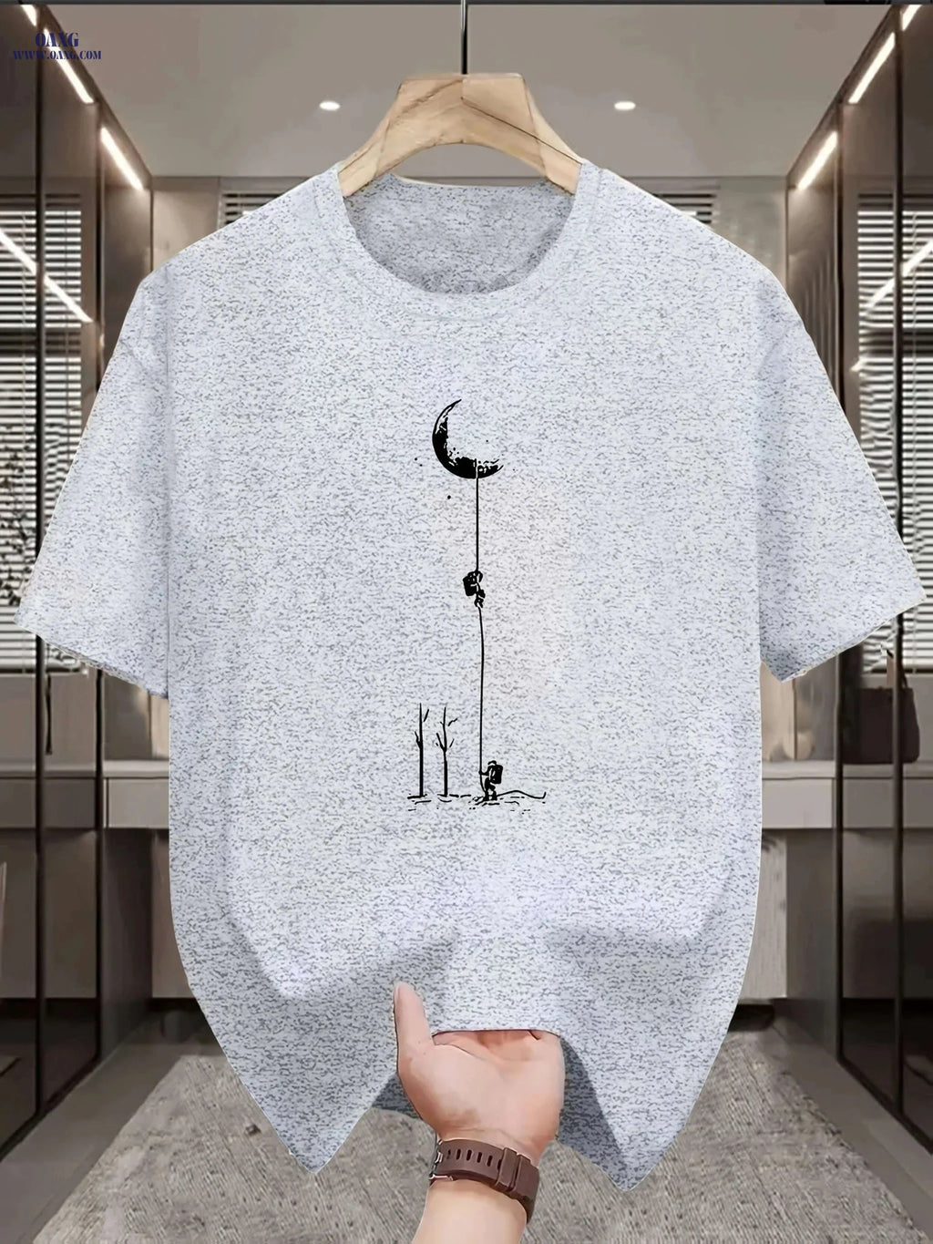 Men's Summer Casual T-Shirt - Breathable Regular Fit Crew Neck   OAXG White / S