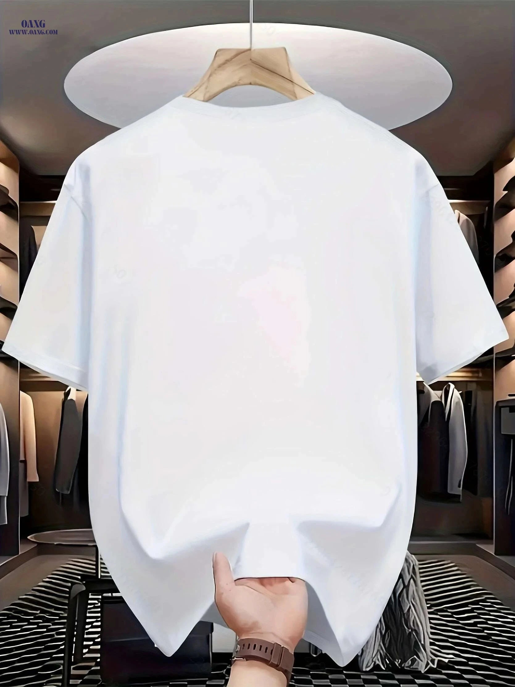 Men's Summer Casual T-Shirt - Breathable Regular Fit Crew Neck   OAXG White / S