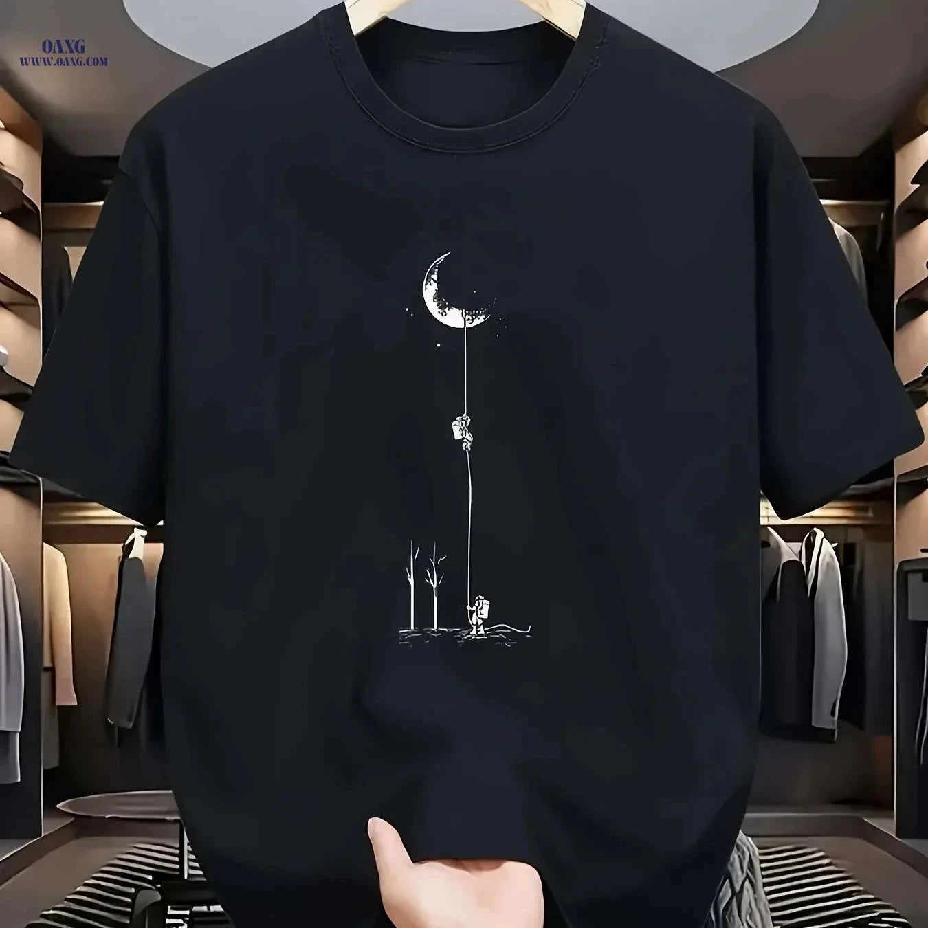 Men's Summer Casual T-Shirt - Breathable Regular Fit Crew Neck   OAXG White / S