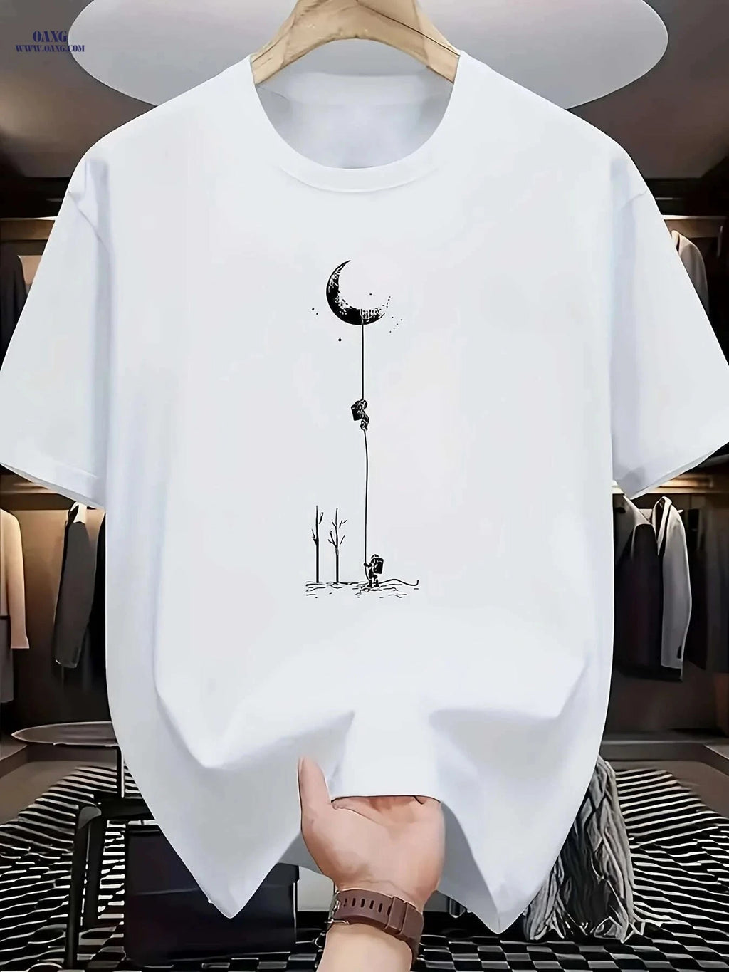 Men's Summer Casual T-Shirt - Breathable Regular Fit Crew Neck   OAXG White / S