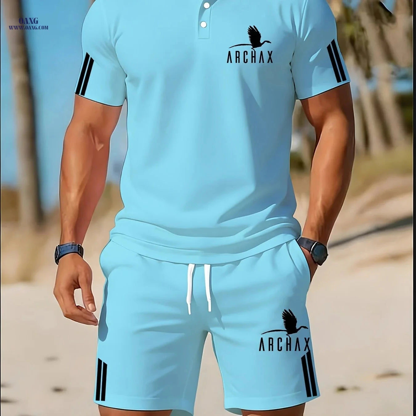 Men's Summer Golf Set - Breathable Quick-Dry Casual Wear   OAXG 