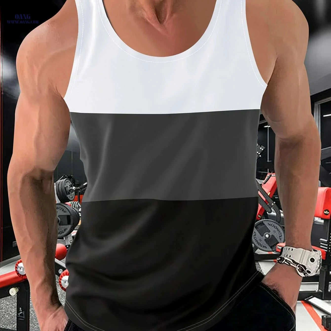 Men's Summer Gym Tank Top - Breathable Quick-Dry Workout Shirt   OAXG White / S
