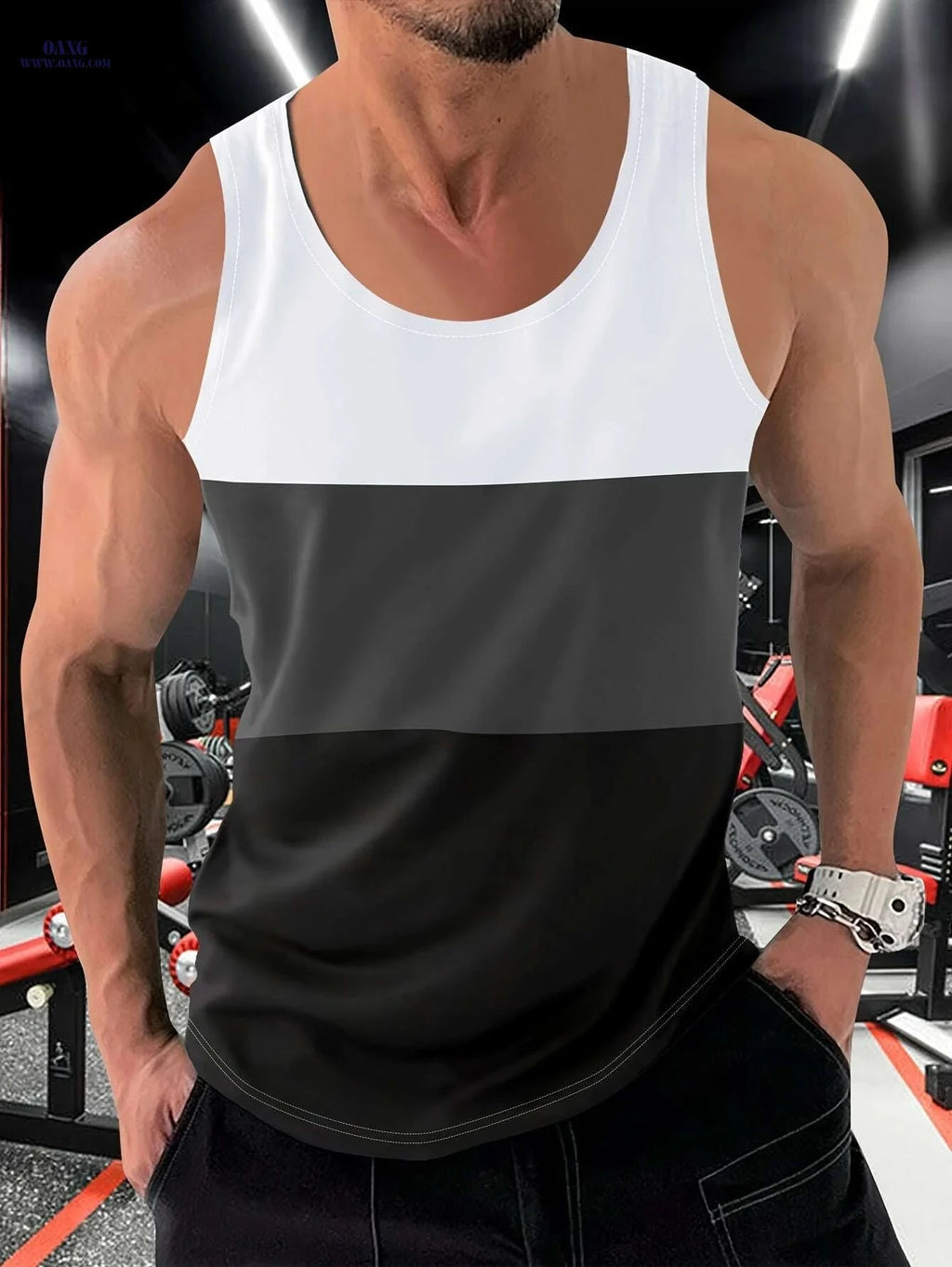 Men's Summer Gym Tank Top - Breathable Quick-Dry Workout Shirt   OAXG White / S