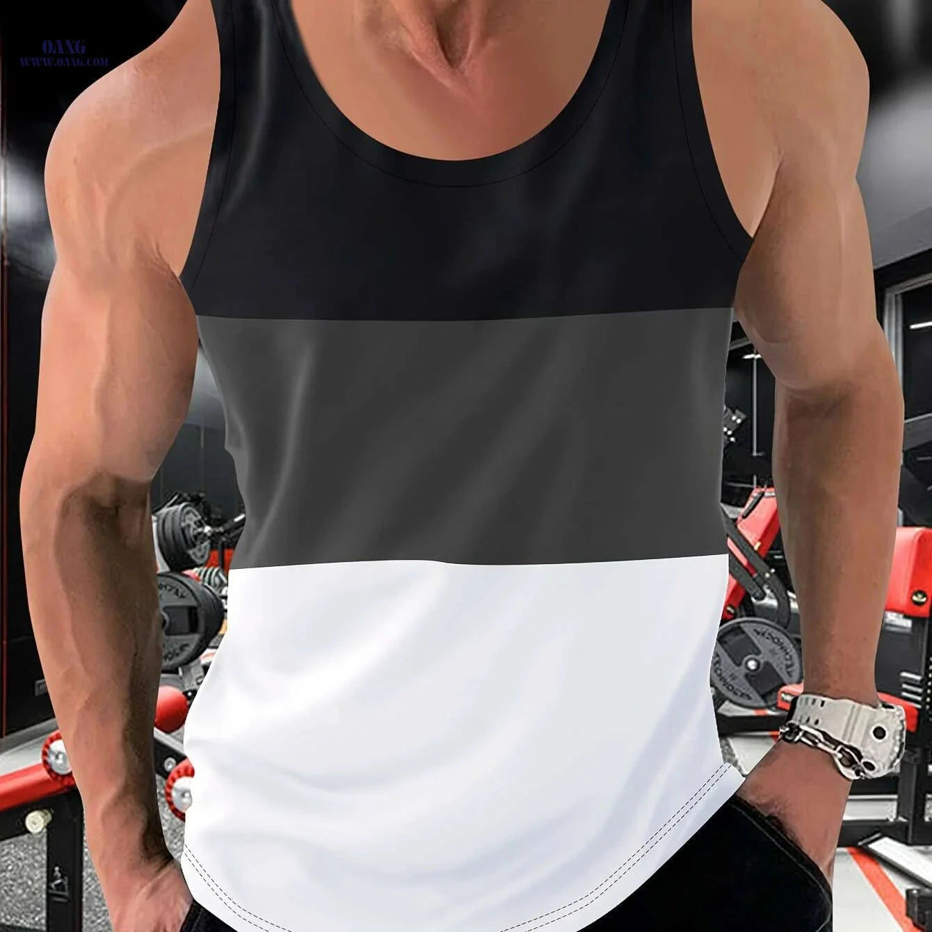 Men's Summer Gym Tank Top - Breathable Quick-Dry Workout Shirt   OAXG White / S