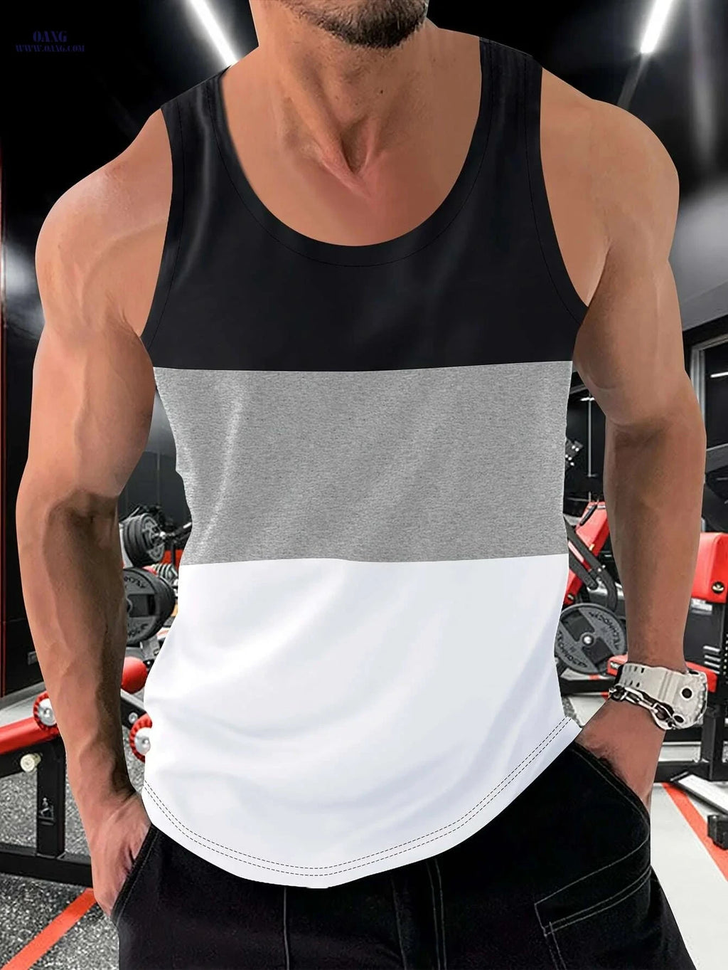 Men's Summer Gym Tank Top - Breathable Quick-Dry Workout Shirt   OAXG White / S