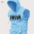 Men's Summer Hooded Tank Top - Casual Knit Athletic Vest   OAXG 