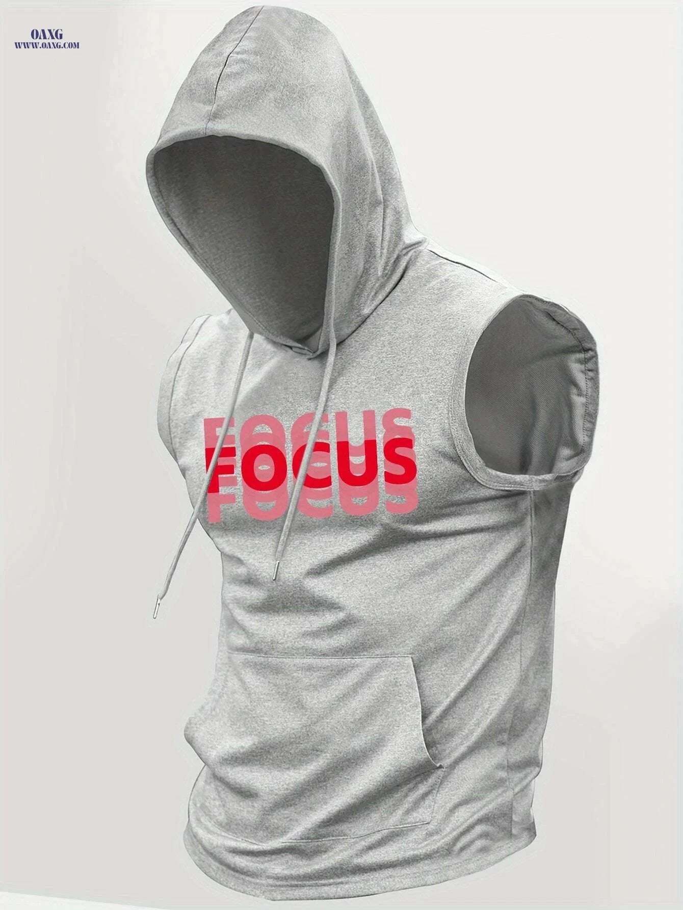 Men's Summer Hooded Tank Top - Casual Knit Athletic Vest   OAXG Light Blue / S