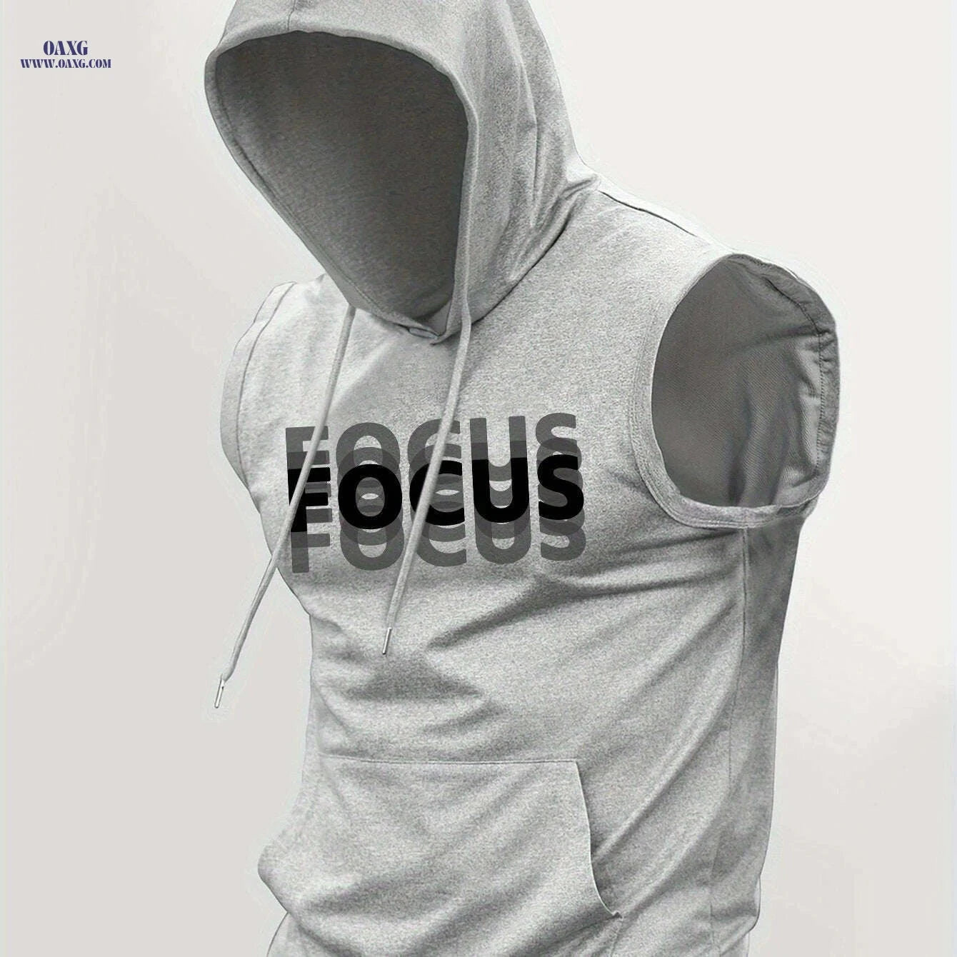 Men's Summer Hooded Tank Top - Casual Knit Athletic Vest   OAXG Light Blue / S