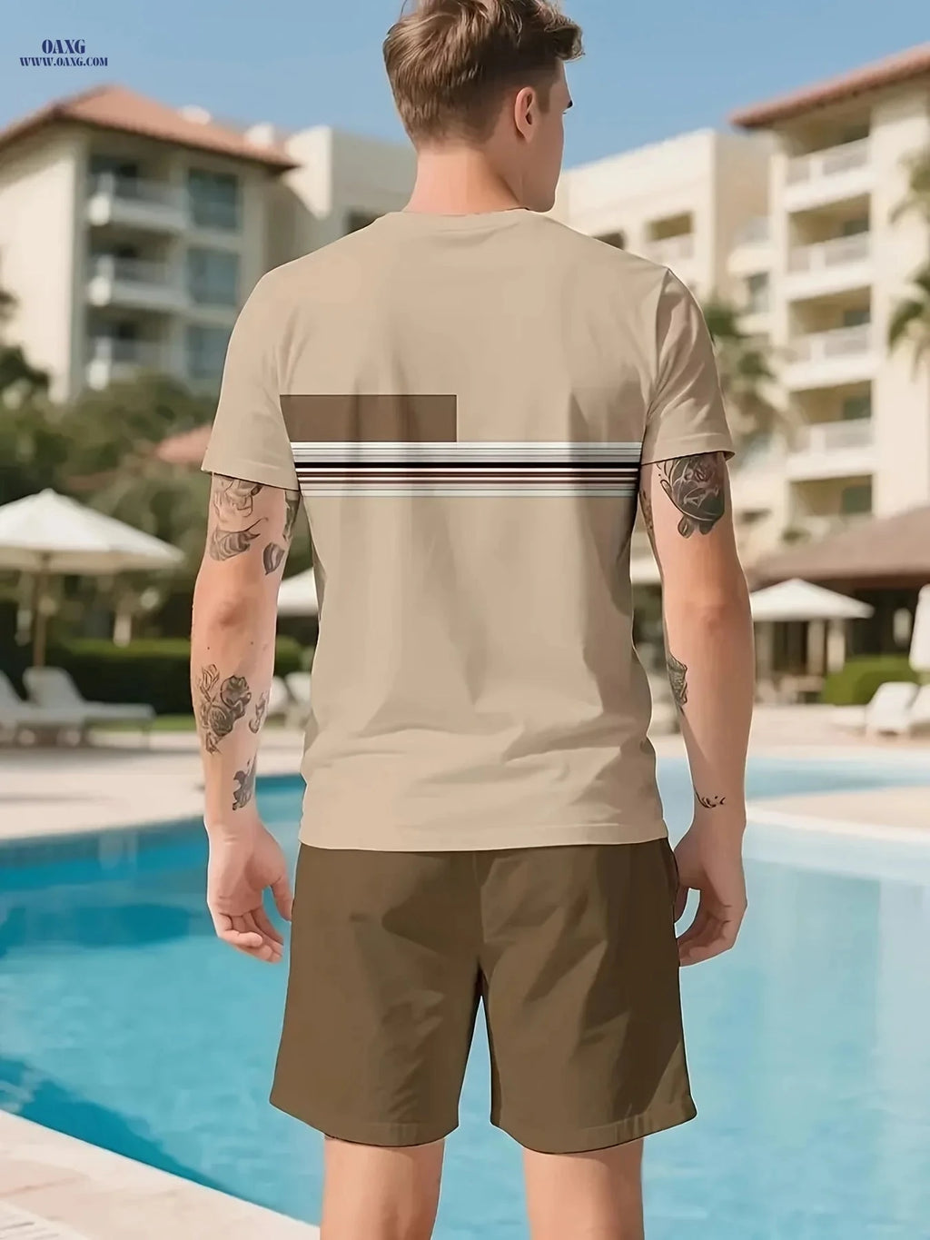 Men's Summer Outdoor Outfit Set - Quick-Dry T-Shirt & Shorts   OAXG 