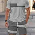 Men's Summer Outdoor Outfit Set - Quick Dry T-Shirt & Shorts   OAXG Silvery Grey / FR S