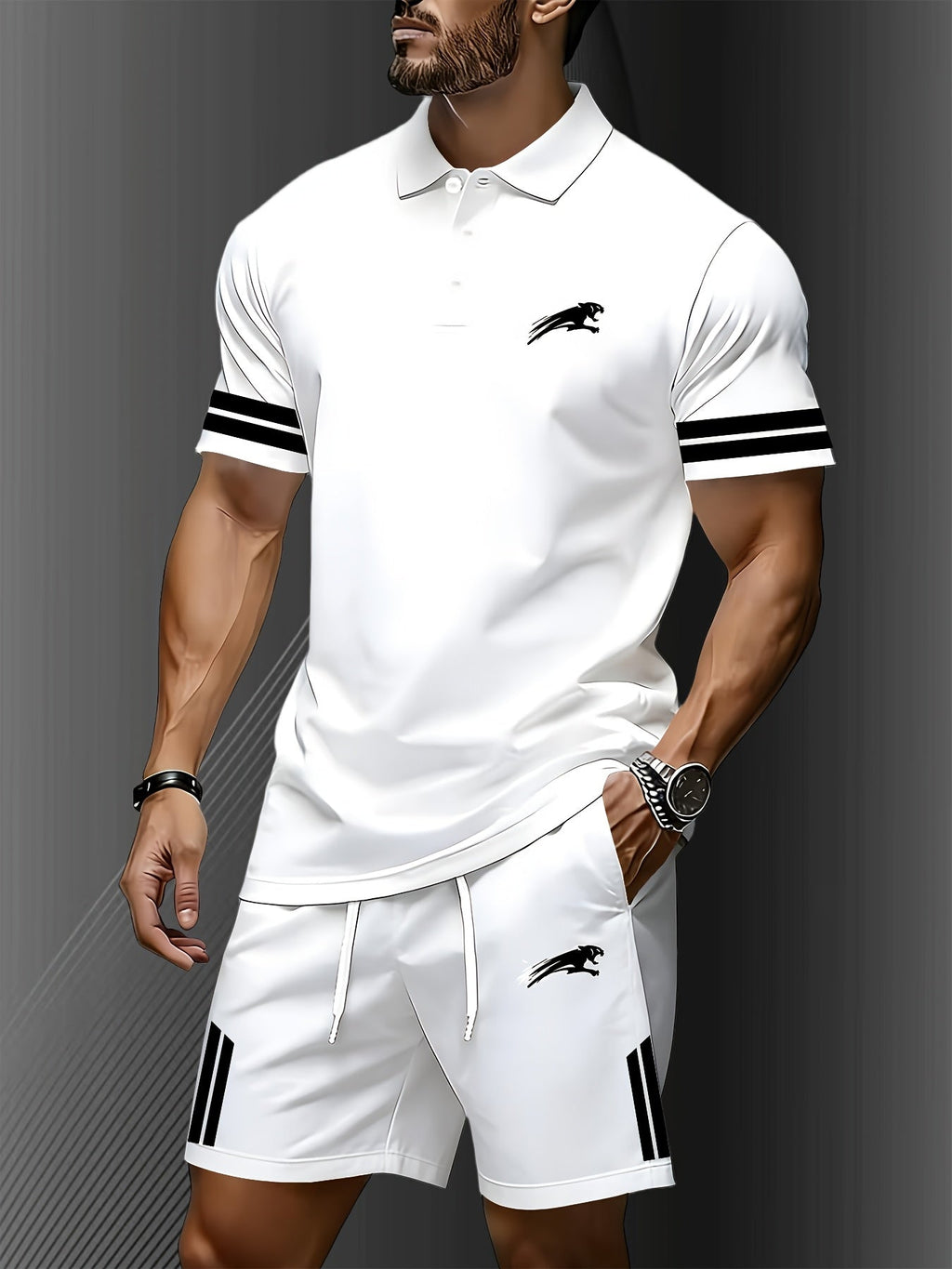 Men's Summer Quick-Dry Polo Shirt Set - Lightweight & Breathable   OAXG Grey / FR S