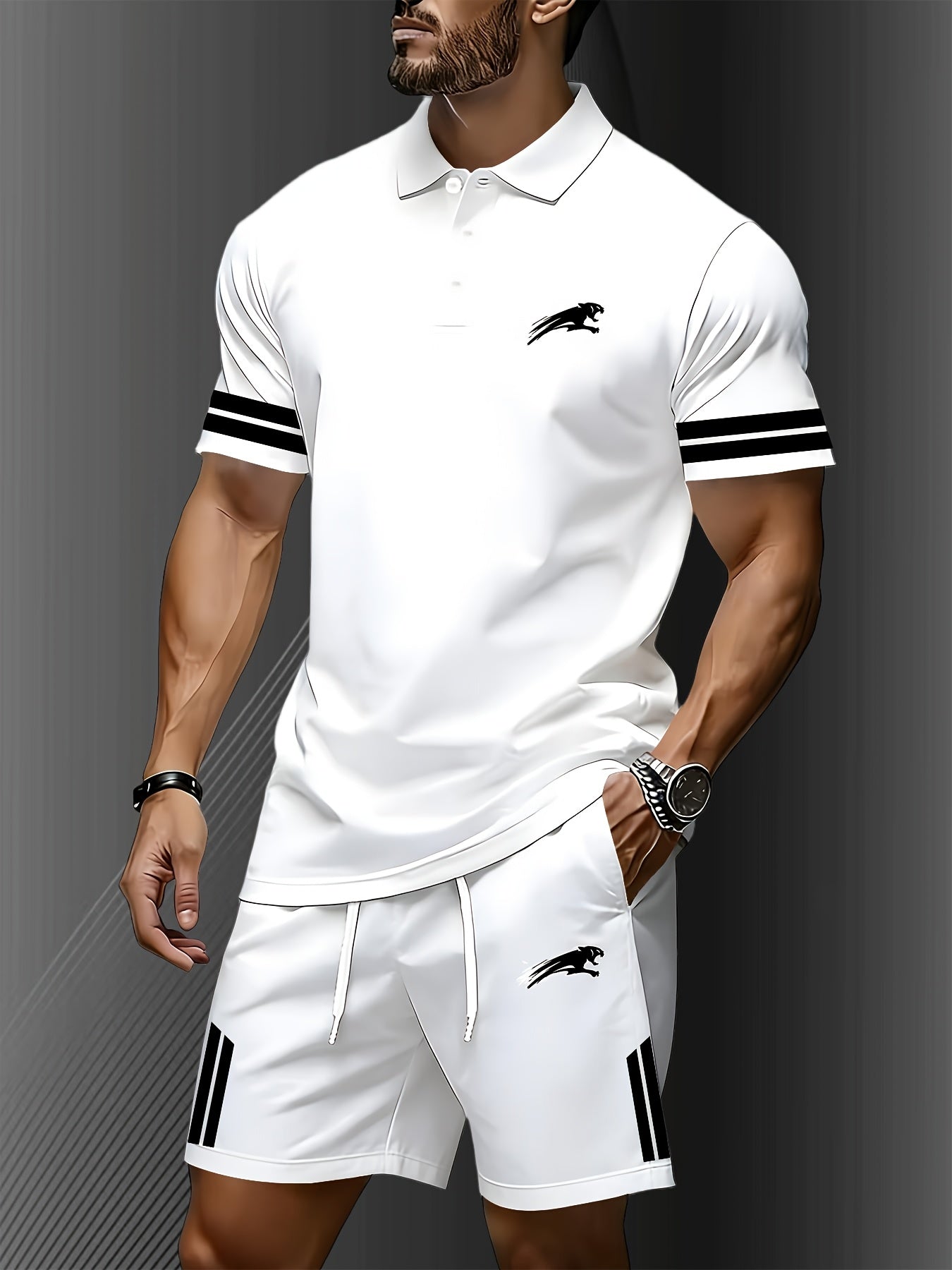 Men's Summer Quick-Dry Polo Shirt Set - Lightweight & Breathable   OAXG Grey / FR S
