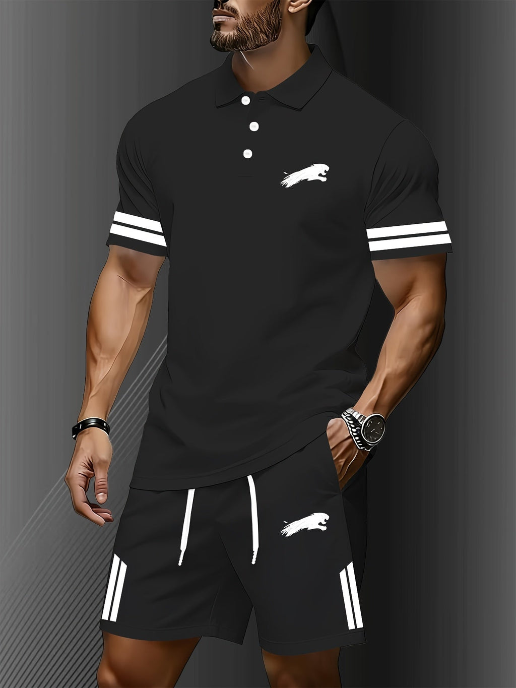 Men's Summer Quick-Dry Polo Shirt Set - Lightweight & Breathable   OAXG 
