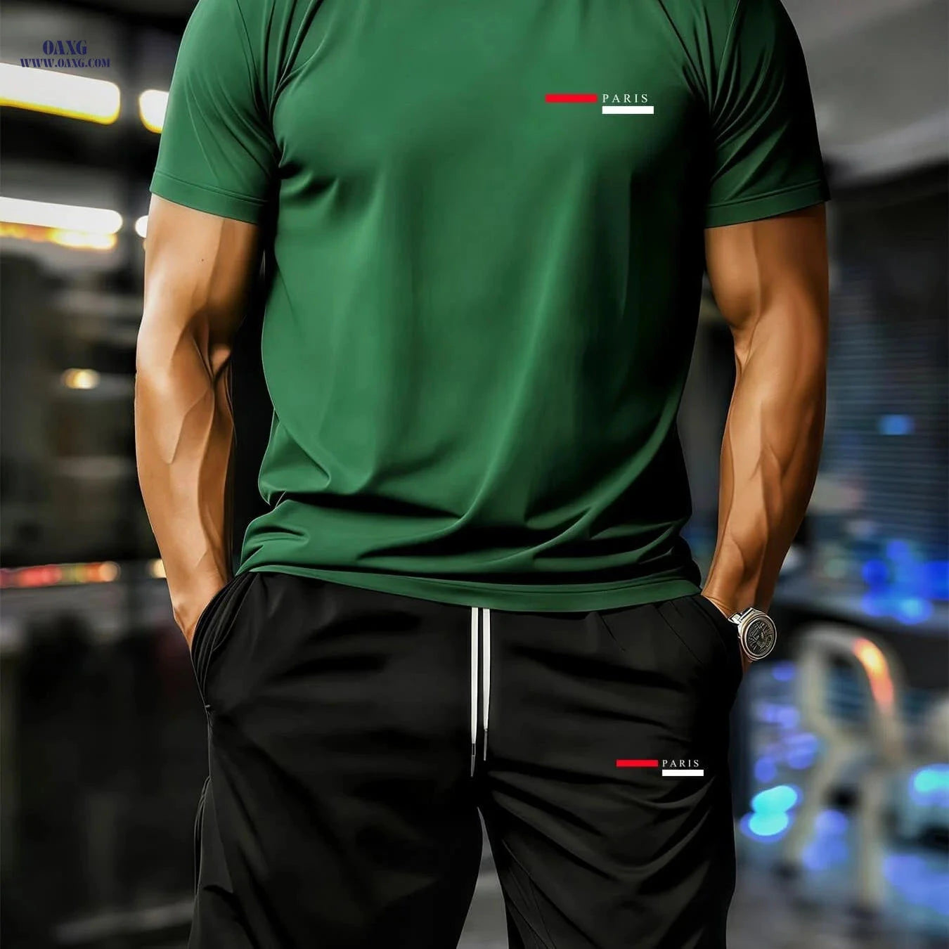 Men's Summer Short-Sleeve Set - Trendy T-Shirt & Shorts Combo   OAXG 