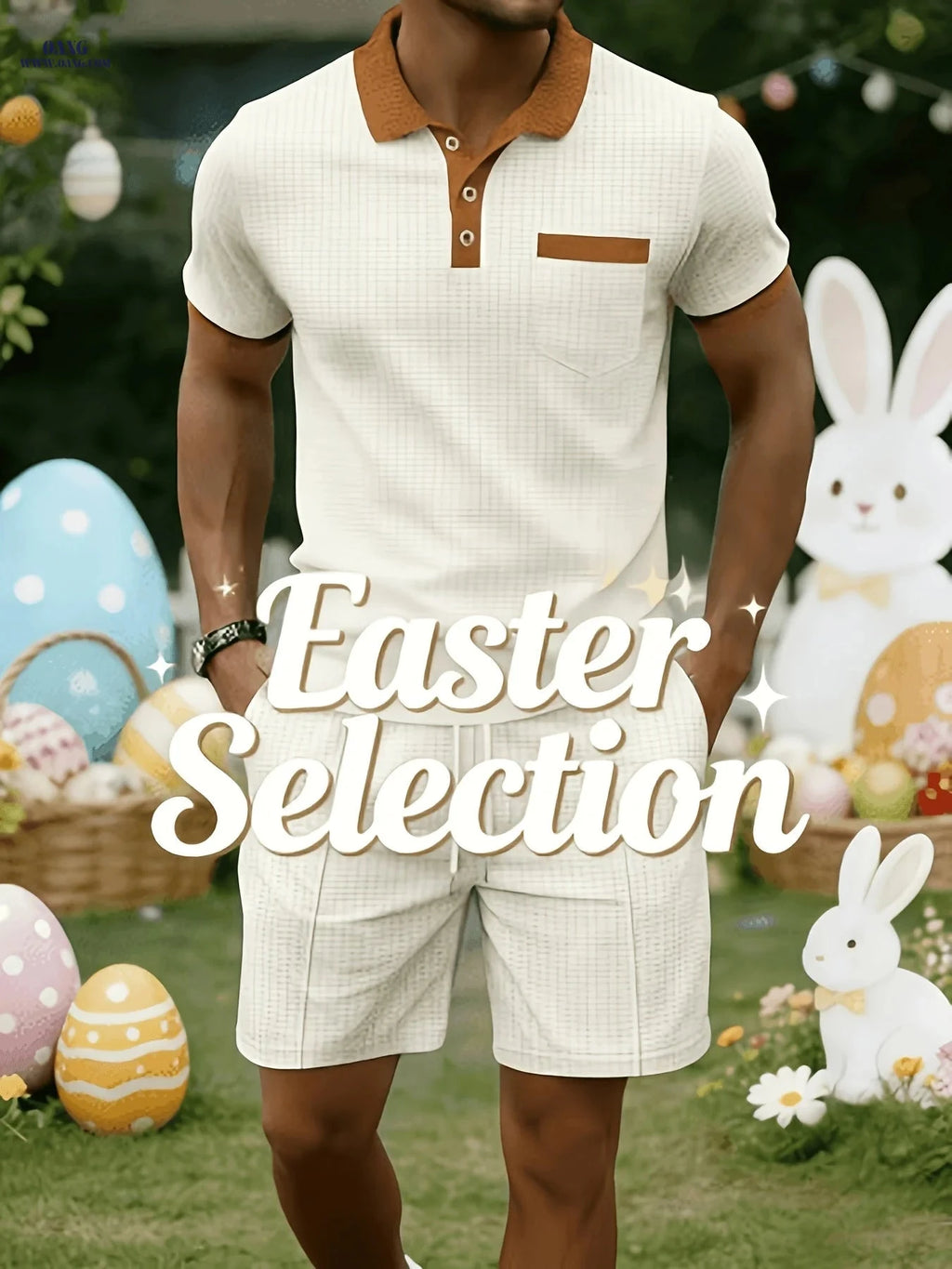 Men's Summer Short-Sleeve Shirt Set - Comfortable, Breathable, Multi-Color   OAXG Navy Color / FR S