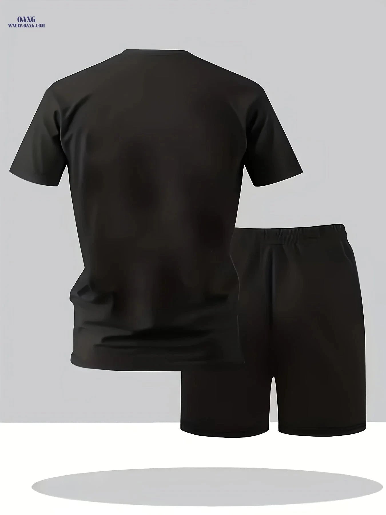 Men's Summer Short-Sleeve T-Shirt Sports Set - Casual Print Design   OAXG 