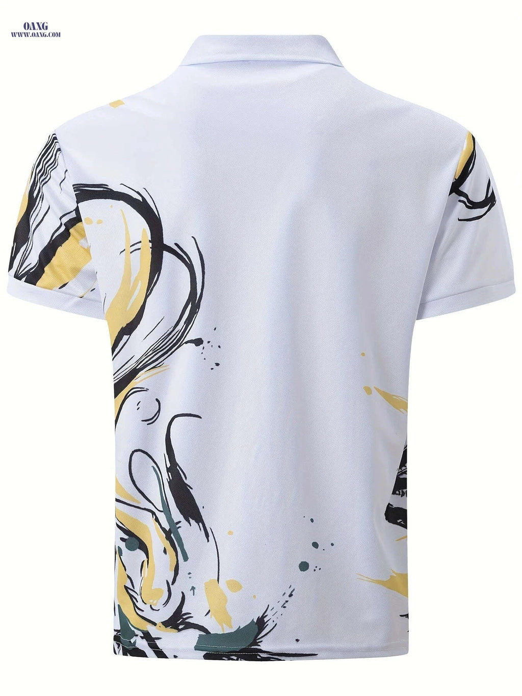 Men's Summer Short-Sleeved Printed Graphic Shirt - Polyester Top   OAXG 